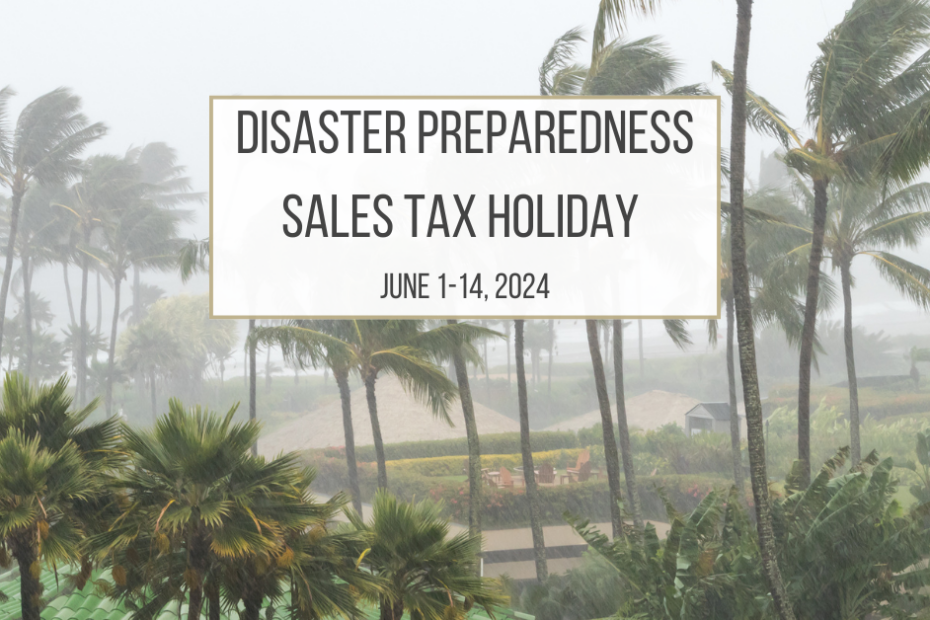 2024 Disaster Preparedness Sales Tax Holiday